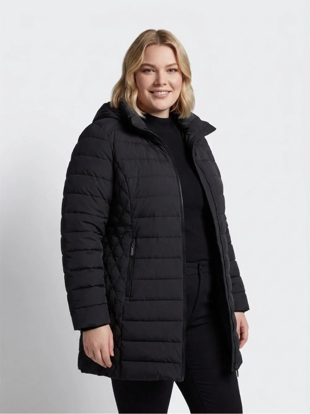 Michael Michael Kors Packable Down Fill Puffer Coat – Women’s XXL Black Hooded - Picture 1 of 10